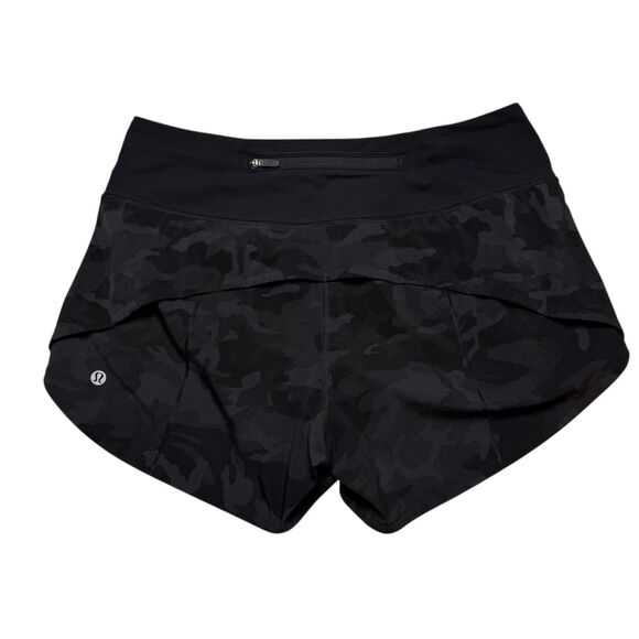 Lululemon Speed Up Short Long Mid Rise *4" Incognito Camo Multi Grey / Black - Picture 4 of 8